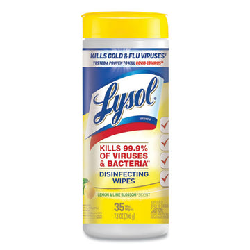 LYSOL® Brand Disinfecting Wipes, 7 X 7.25, Lemon And Lime Blossom, 35 Wipes-canister, 12 Canisters-carton freeshipping - TVN Wholesale
